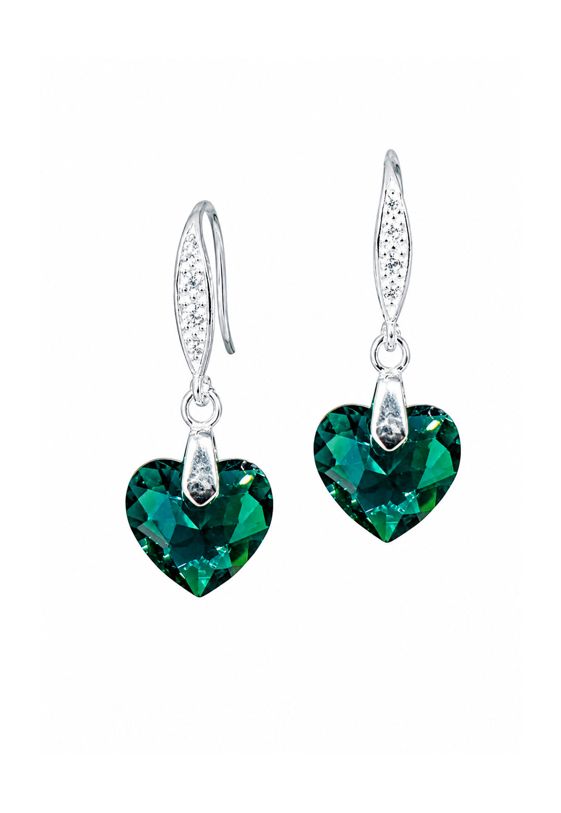 Aros Amor Plata 925 Cristal Swarovski® Emerald