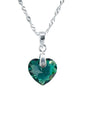 Collar Amor Plata 925 Cristal Genuino Emerald