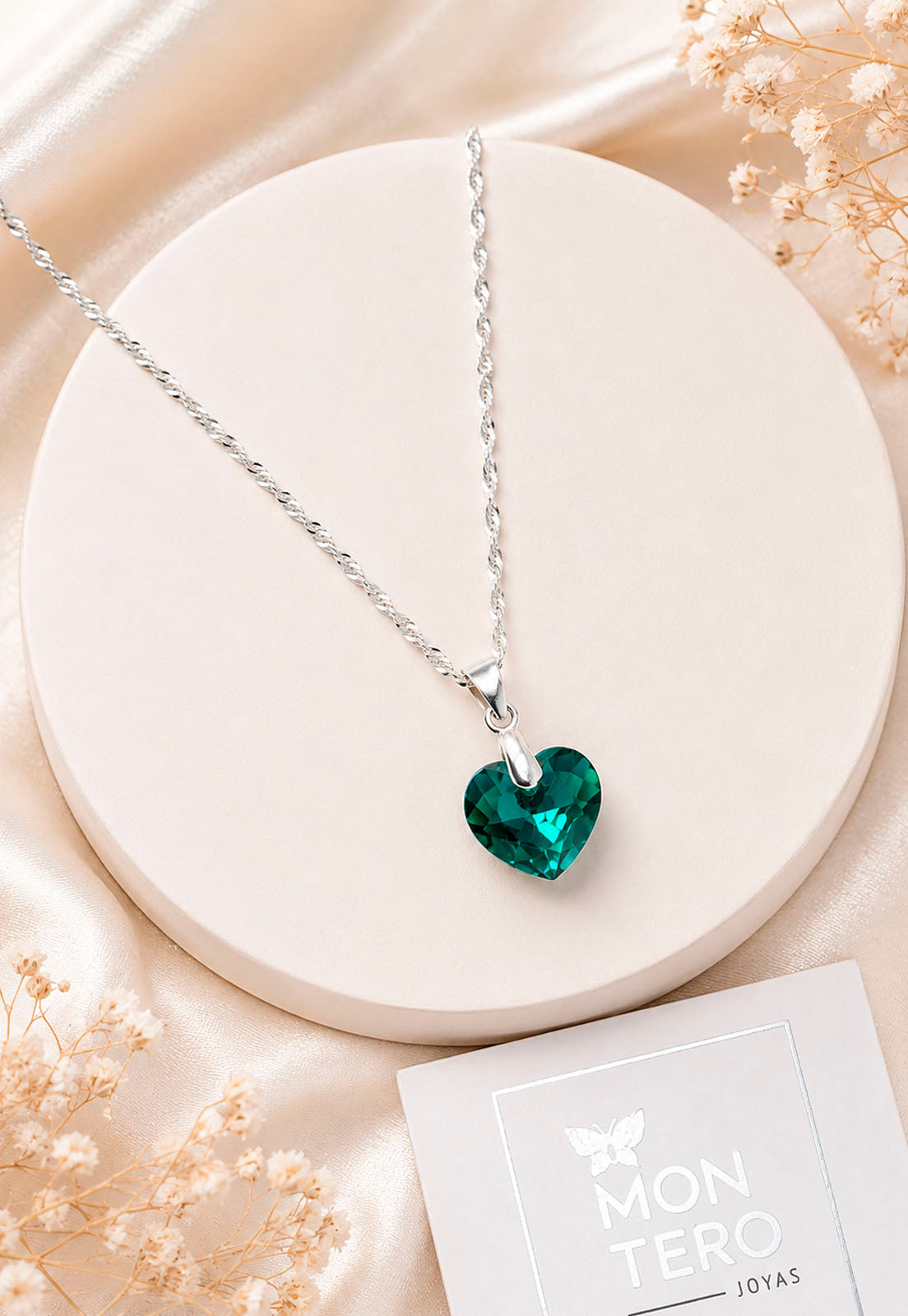 Collar Amor Plata 925 Cristal Swarovski® Emerald