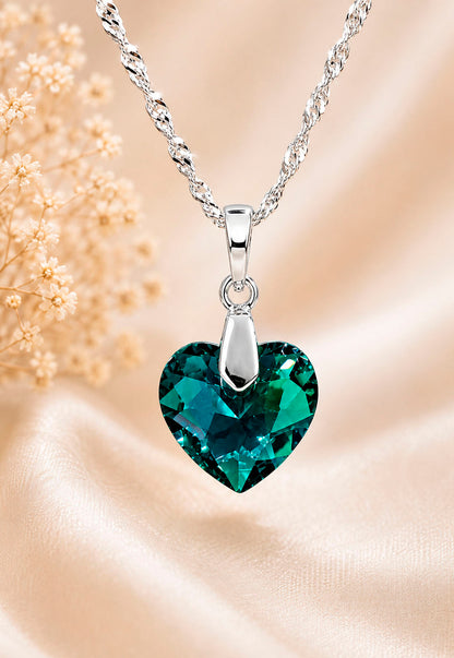 Collar Amor Plata 925 Cristal Swarovski® Emerald