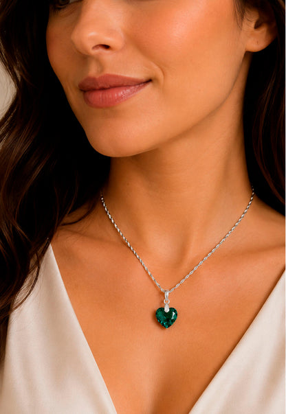 Collar Amor Plata 925 Cristal Swarovski® Emerald