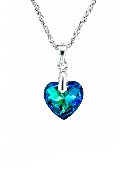 Collar Amor Plata 925 Cristal Swarovski® Bermuda Blue