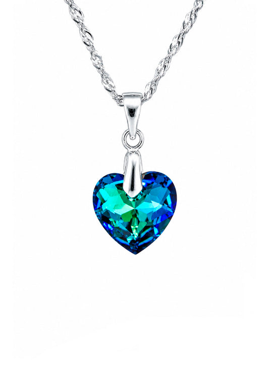 Collar Amor Plata 925 Cristal Swarovski® Bermuda Blue