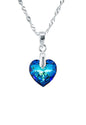 Collar Amor Plata 925 Cristal Genuino Bermuda Blue