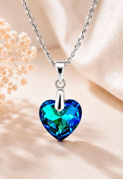 Collar Amor Plata 925 Cristal Swarovski® Bermuda Blue