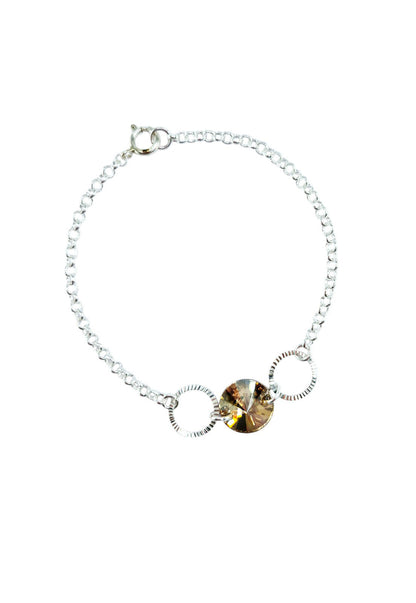 Pulsera Rafaela Plata Italiana Cristal Genuino