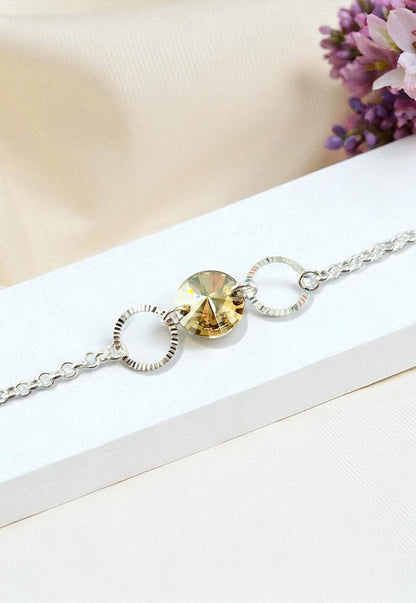 Pulsera Rafaela Plata 925 Cristal Swarovski® Golden Shadow