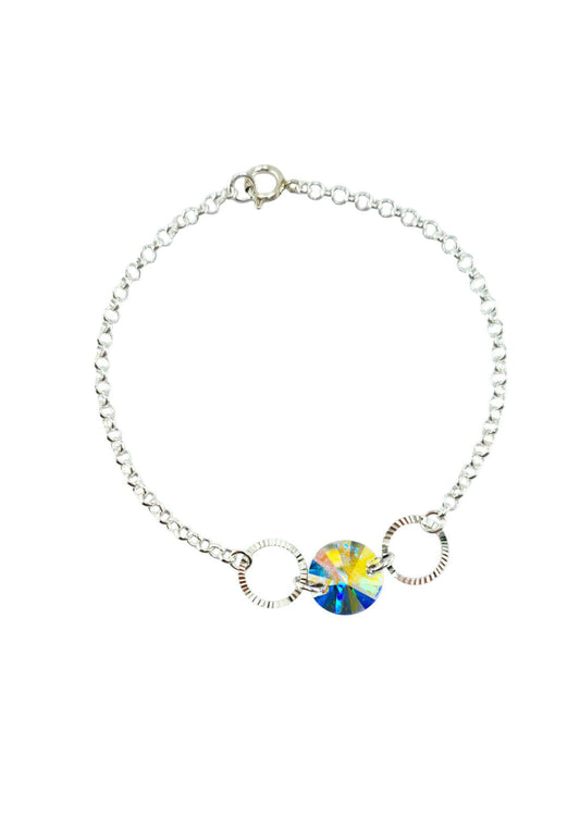 Pulsera Rafaela Plata 925 Cristal Swarovski® Aurora Boreal