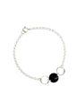 Pulsera Rafaela Black Plata Italiana Cristal Genuino