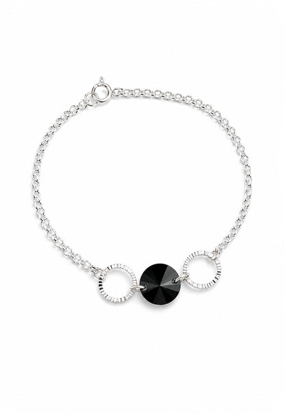 Pulsera Rafaela Plata 925 Cristal Swarovski® Jet