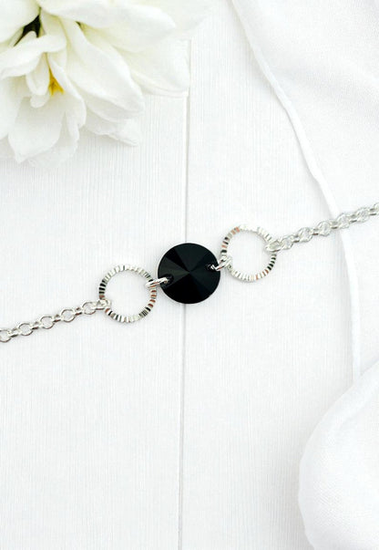 Pulsera Rafaela Plata 925 Cristal Swarovski® Jet