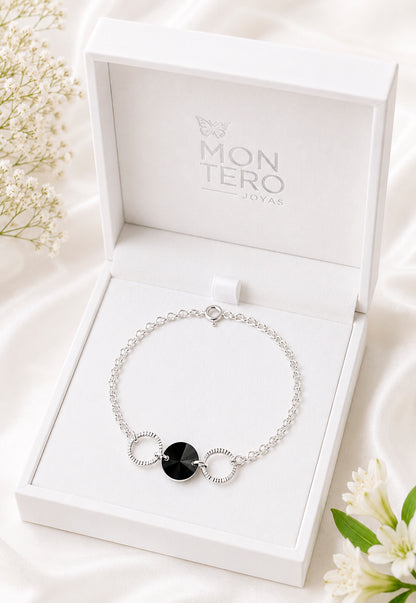 Pulsera Rafaela Plata 925 Cristal Swarovski® Jet