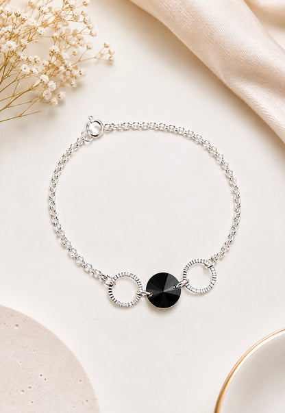 Pulsera Rafaela Plata 925 Cristal Swarovski® Jet
