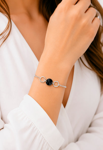Pulsera Rafaela Plata 925 Cristal Swarovski® Jet
