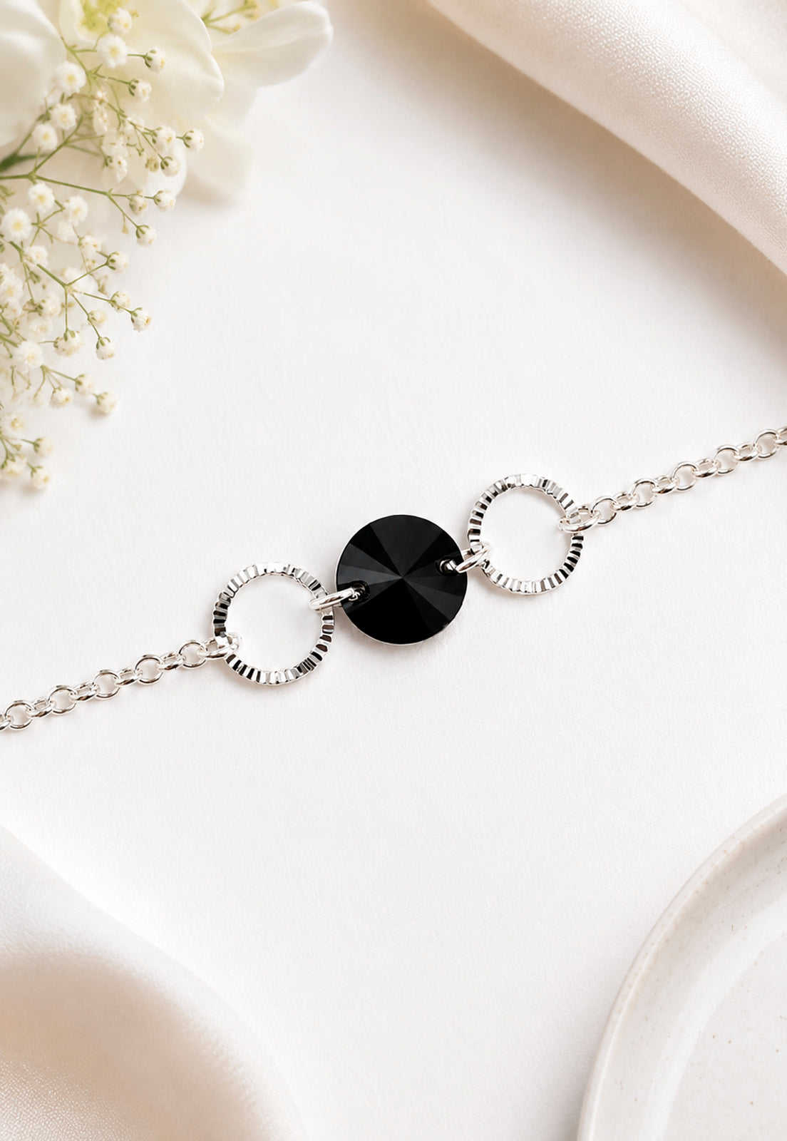 Pulsera Rafaela Plata 925 Cristal Swarovski® Jet