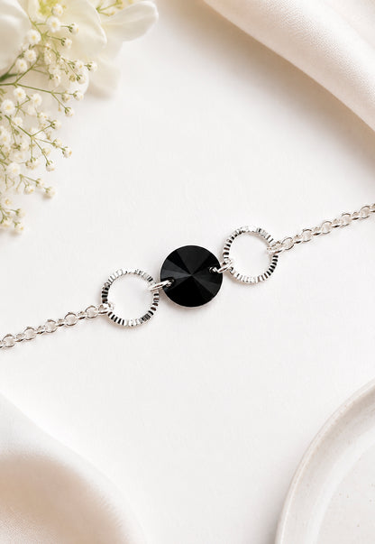 Pulsera Rafaela Plata 925 Cristal Swarovski® Jet