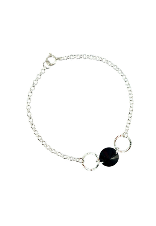 Pulsera Rafaela Plata 925 Cristal Swarovski® Jet