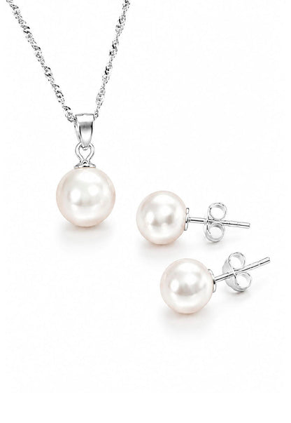 Conjunto Viena Plata 925 Perla Swarovski® Cream