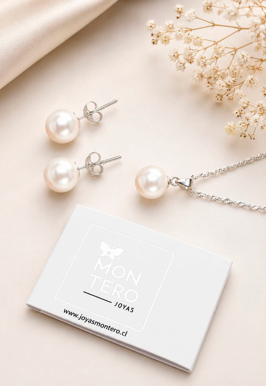Conjunto Viena Plata 925 Perla Swarovski® Cream