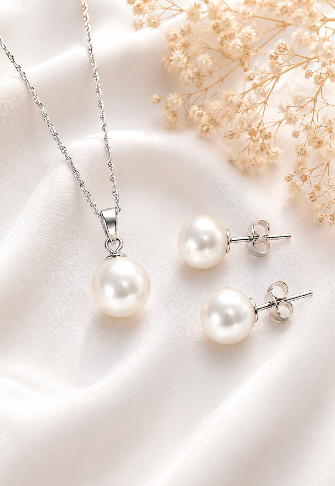 Conjunto Viena Plata 925 Perla Swarovski® Cream