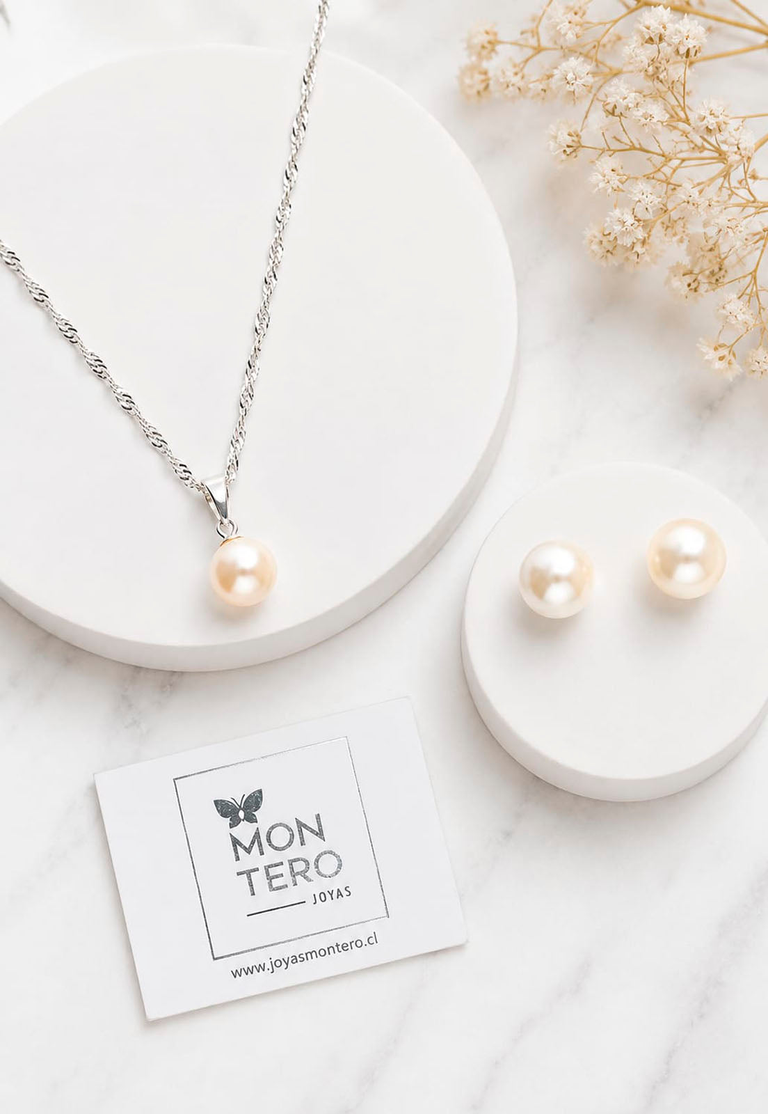 Conjunto Viena Plata 925 Perla Swarovski® Cream
