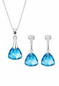 Conjunto Camila Plata 925 Cristal Swarovski® Aquamarine