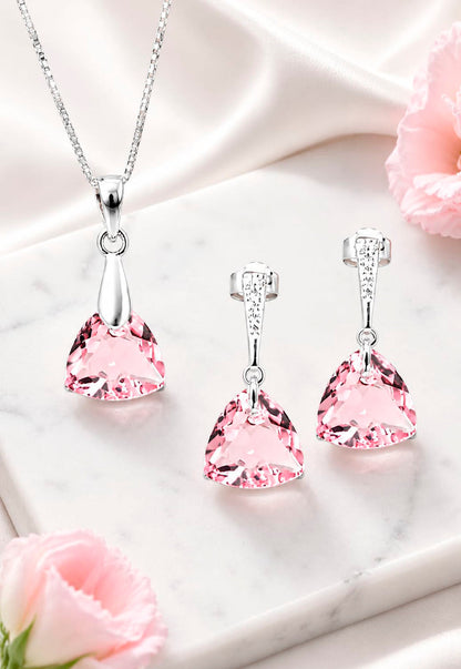 Conjunto Camila Plata 925 Cristal Swarovski®  Light Rose