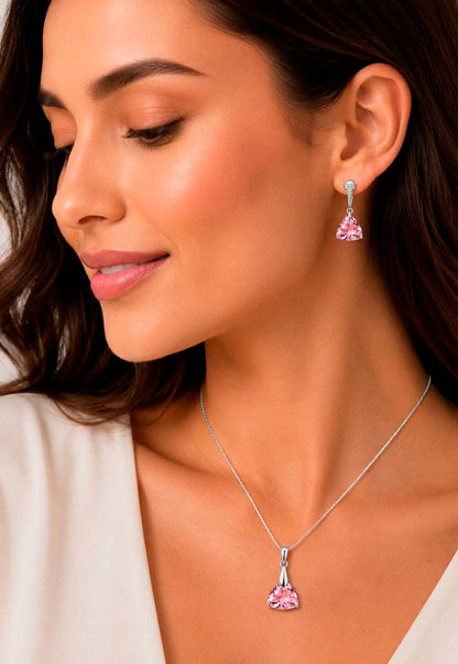 Conjunto Camila Plata 925 Cristal Swarovski®  Light Rose