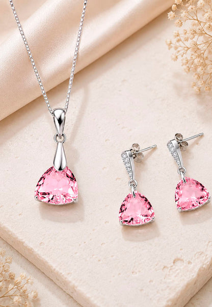 Conjunto Camila Plata 925 Cristal Swarovski®  Light Rose