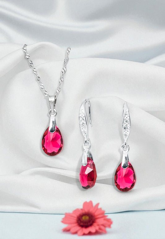 Conjunto Milan Plata 925 Cristal Genuino Scarleth