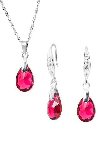 Conjunto Milan Plata 925 Cristal Genuino Scarleth