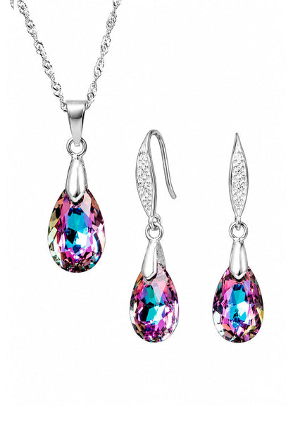 Conjunto Milan Plata 925 Cristal Swarovski®  Vitral Light