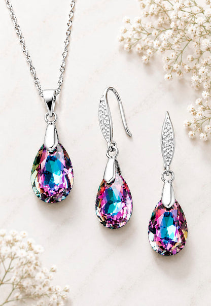 Conjunto Milan Plata 925 Cristal Swarovski®  Vitral Light