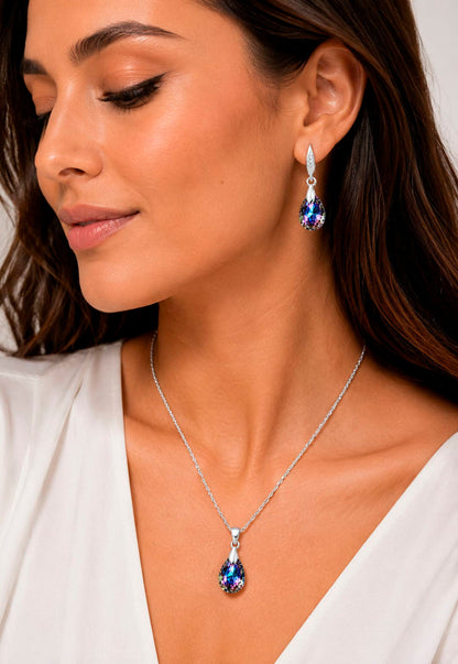 Conjunto Milan Plata 925 Cristal Swarovski®  Vitral Light