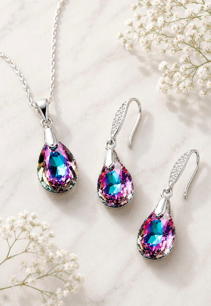Conjunto Milan Plata 925 Cristal Swarovski®  Vitral Light