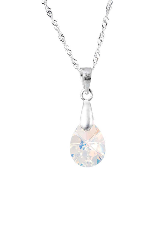 Collar Encanto Plata 925 Cristal Genuino Aurora Boreal