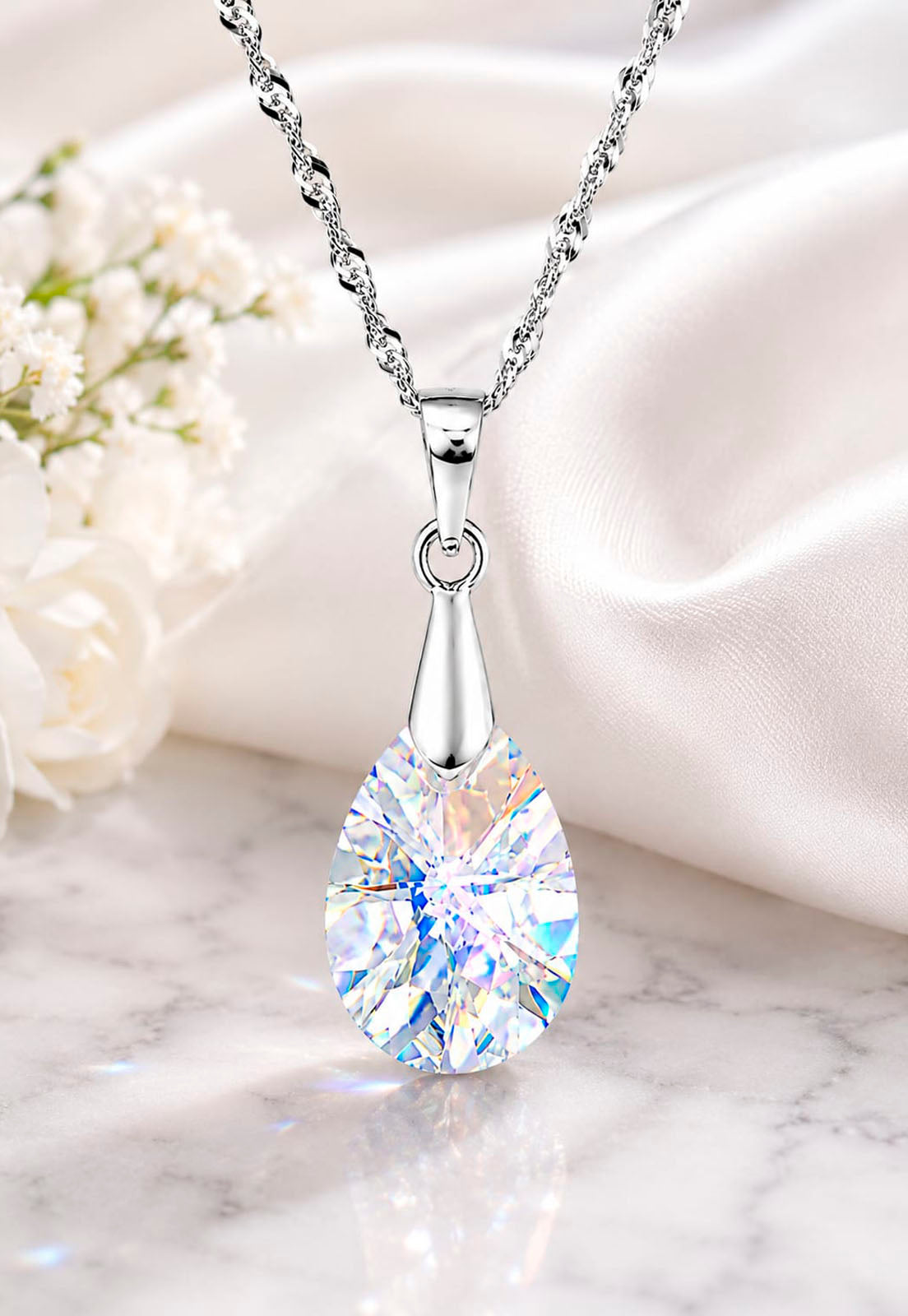Collar Encanto Plata 925 Cristal Swarovski® Aurora Boreal