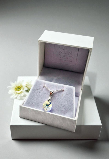 Collar Encanto Plata 925 Cristal Genuino Aurora Boreal