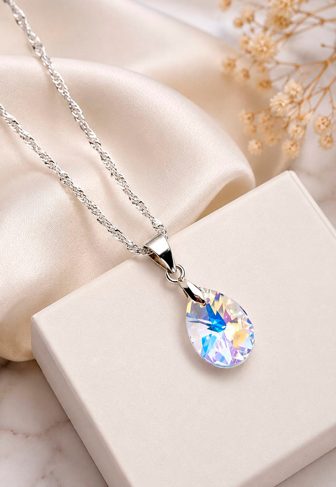 Collar Encanto Plata 925 Cristal Swarovski® Aurora Boreal