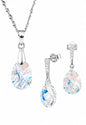 Conjunto Encanto Plata 925 Cristal Swarovski® Aurora Boreal
