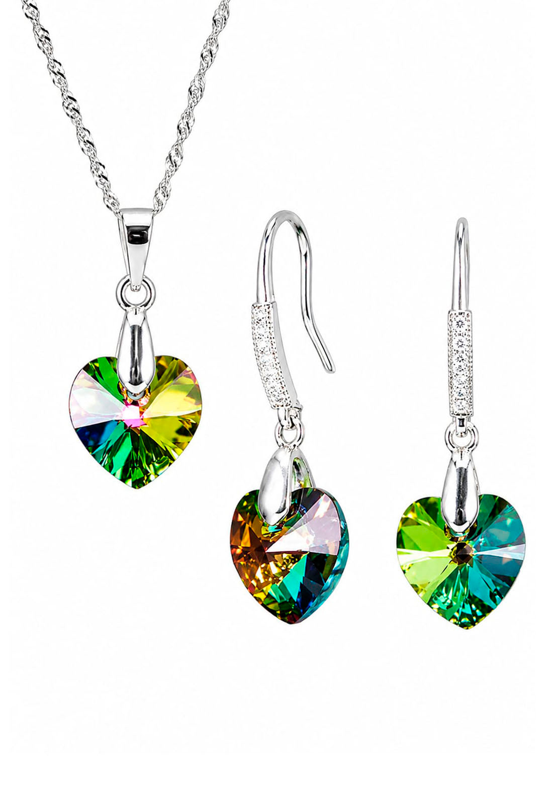 Aros Romance Plata 925 Cristal Swarovski® Vitral Medium