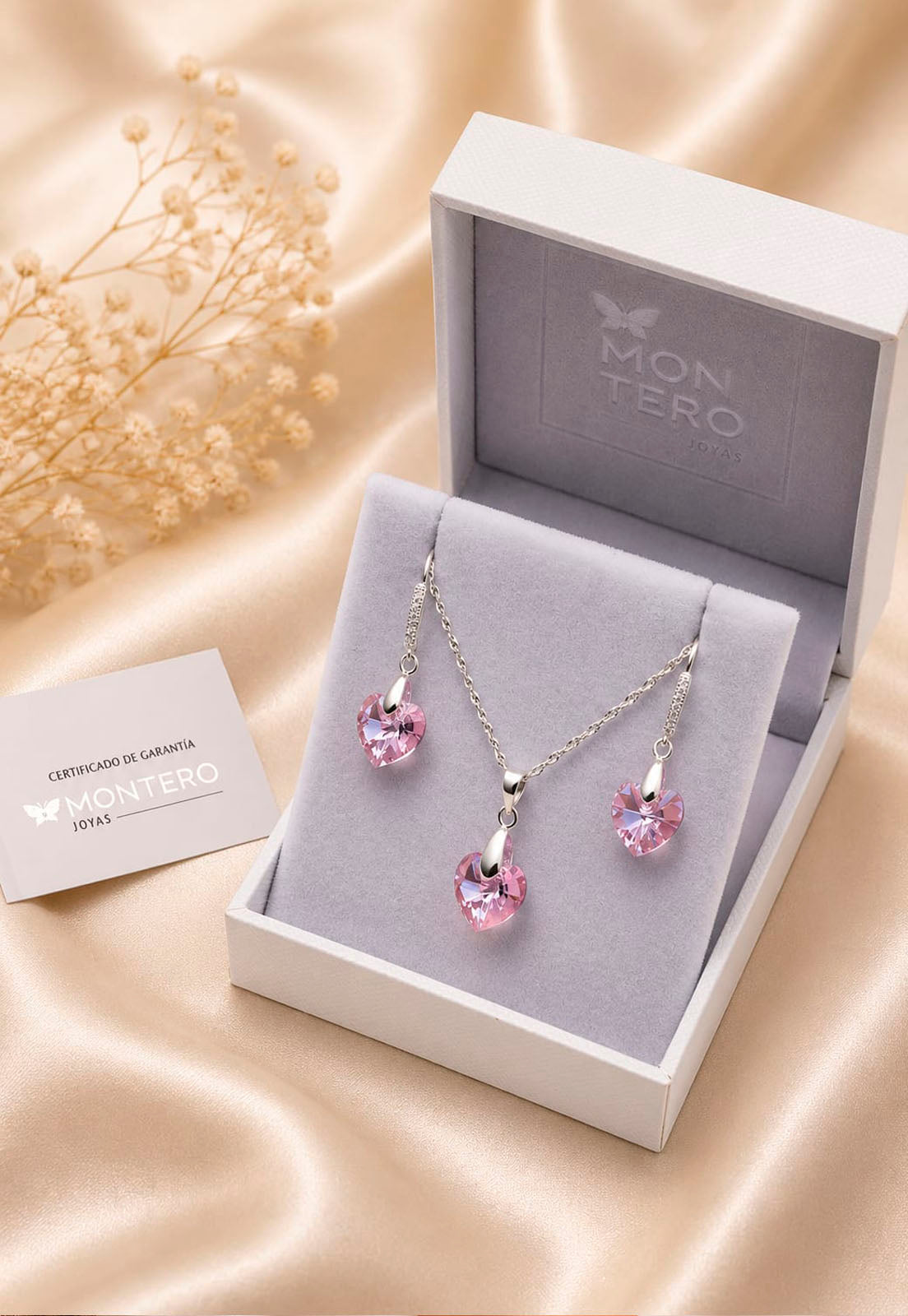 Conjunto Romance Plata 925 Cristal Swarovski® Light Rose