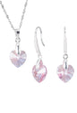 Conjunto Romance Plata 925 Cristal Genuino Light Rose