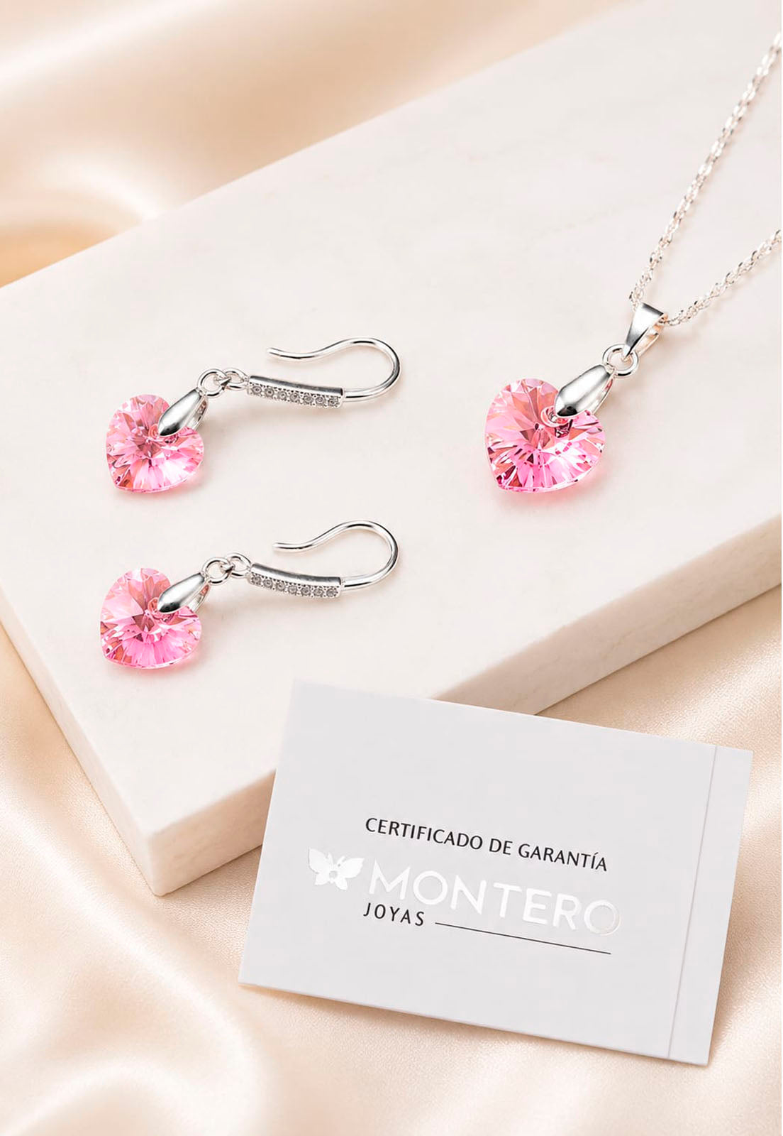 Conjunto Romance Plata 925 Cristal Swarovski® Light Rose
