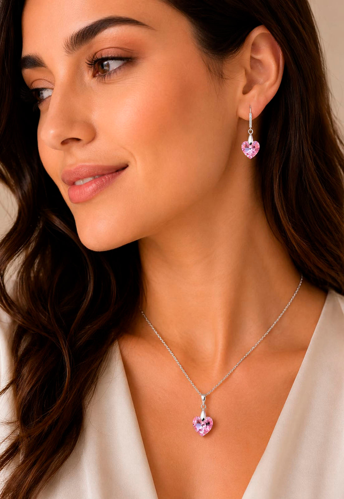 Conjunto Romance Plata 925 Cristal Swarovski® Light Rose