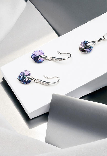 Conjunto Romance Plata 925 Cristal Genuino Vitral Light