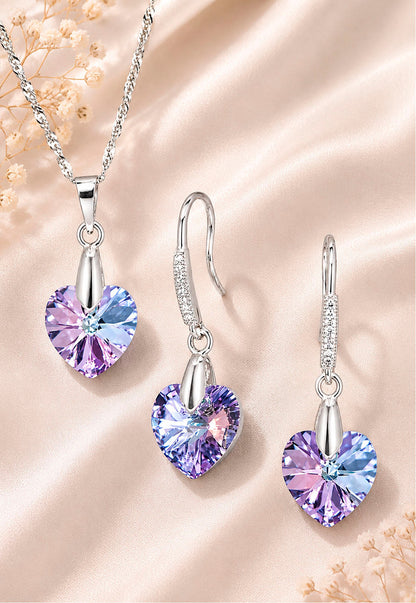Conjunto Romance Plata 925 Cristal Swarovski® Vitral Light