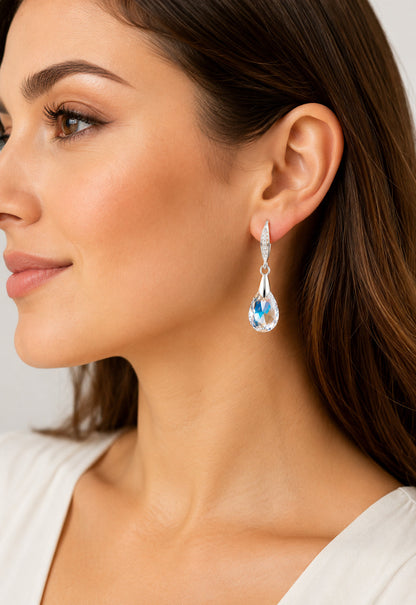 Aros Capricho Plata 925 Cristal Swarovski® Aurora Boreal