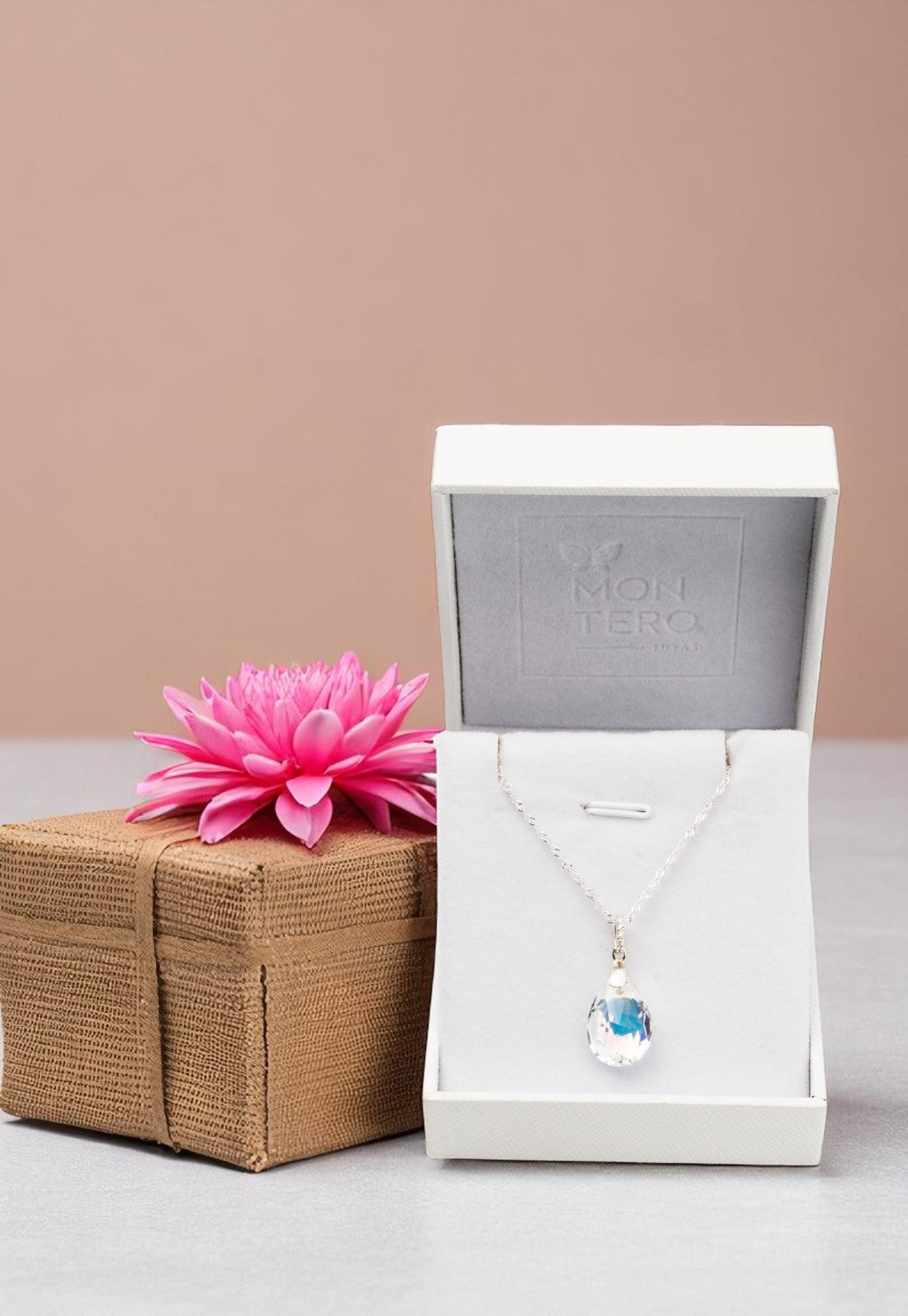 Collar Capricho Plata 925 Cristal Genuino Aurora Boreal