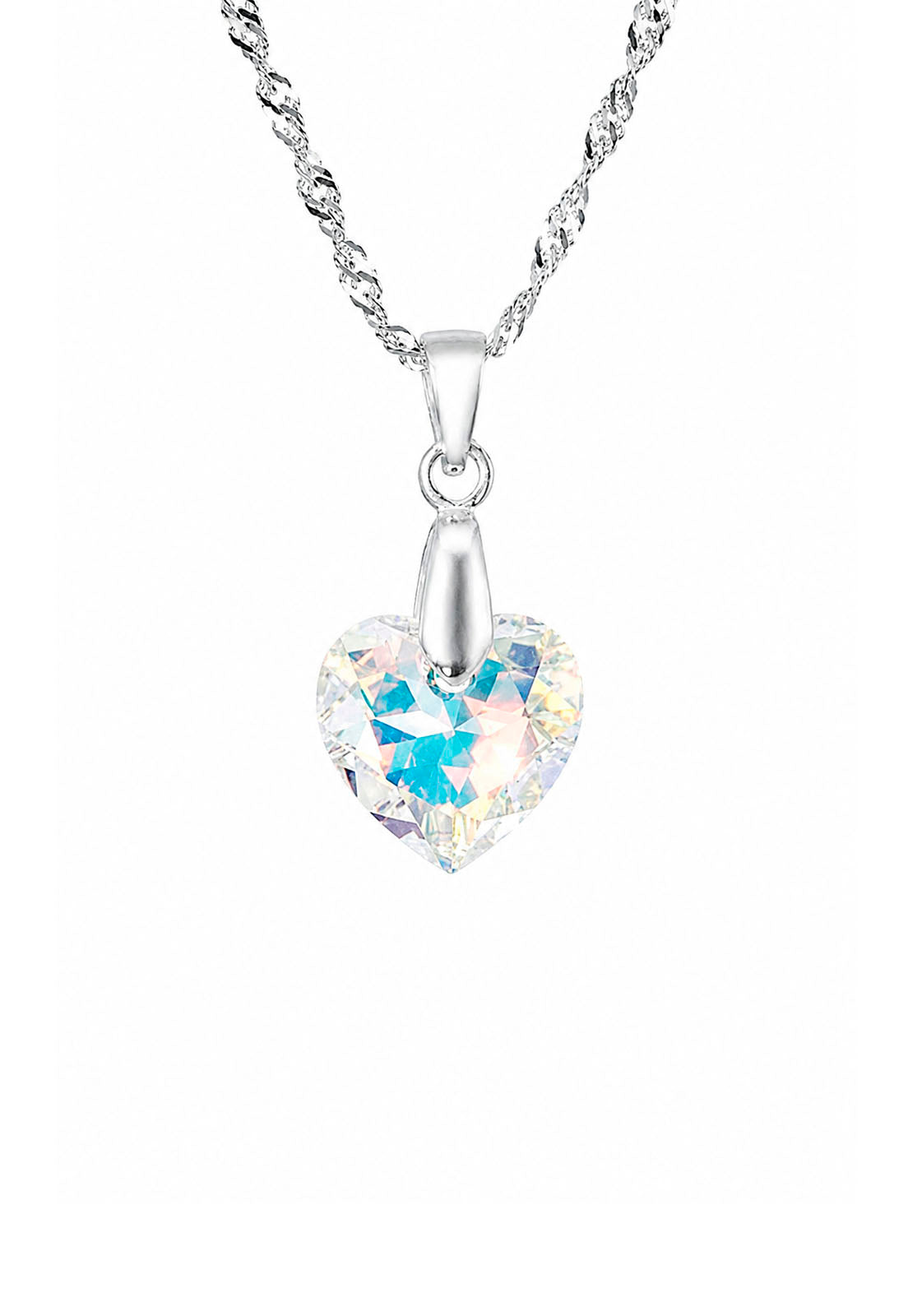 Collar Amor Plata 925 Cristal Swarovski® Aurora Boreal